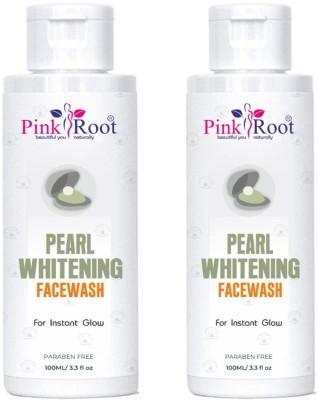 PINKROOT Pearl Whitening Facewash 100ml, Pack of 2 Face Wash(200 ml)