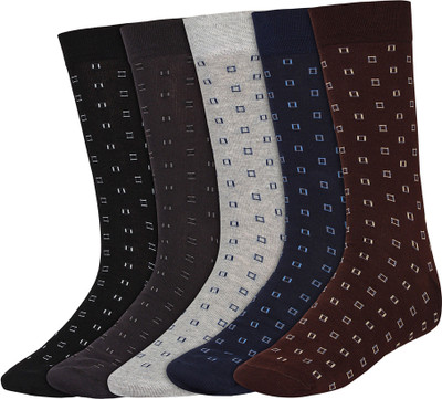 SIDEWOK Men Printed Calf Length(Pack of 5)