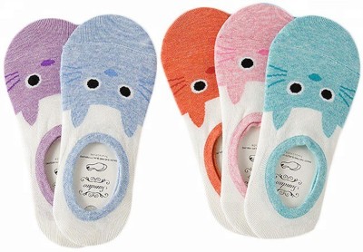 KITKING Girls Printed Low Cut, Peds/Footie/No-Show(Pack of 10)