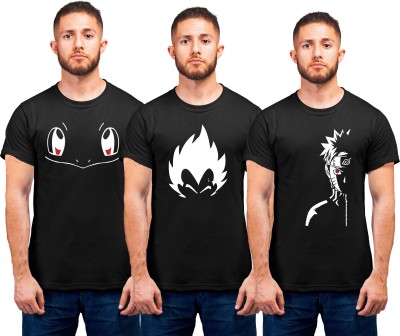 GameReserves Printed Men Round Neck Black T-Shirt