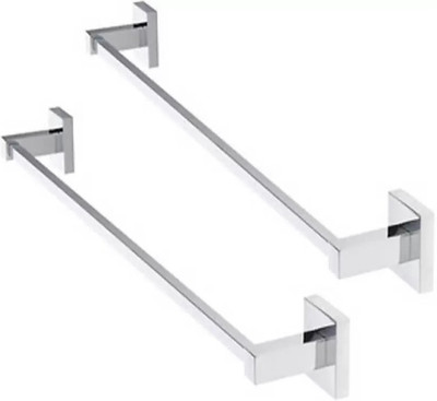 deeplax SQUARE TOWEL ROD 30 INCHES (2.5 FEET) SET OF 2 SILVER Towel Holder(Aluminium, Stainless Steel)
