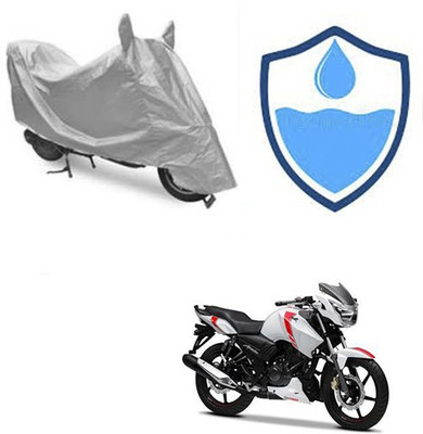 Atulit enterprises Two Wheeler Cover for TVS(Apache RTR 160, Silver)