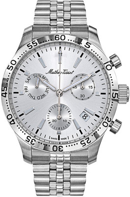 Mathey-Tissot H1822CHAS Chronograph Swiss Made Silver Dial Analog Watch  - For Men