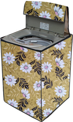 AAVYA UNIQUE FASHION Top Loading Washing Machine  Cover(Width: 66.04 cm, Gold,Whiteflower)