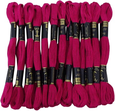 PRANSUNITA Stranded Cotton 6 Strand Cross-Stitch Hand Embroidery Stranded Cotton Craft Sewing Floss Thread, Pack of 10