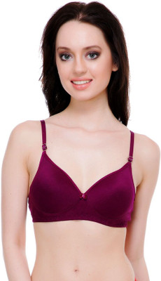 FIMS Celebrity Style Molded Cup Padded Bra Women Push-up Lightly Padded Bra(Purple)