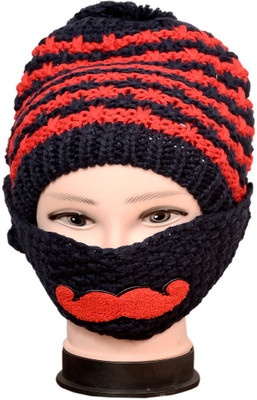 New Vastra Lok Self Design Beanie Cap(Pack of 2)