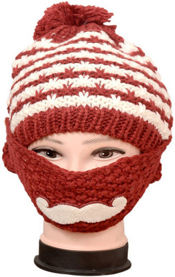 New Vastra Lok Self Design Beanie Cap(Pack of 2)