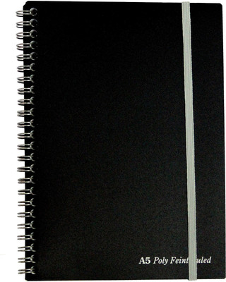 Pukka Pad A5 Size Spiral Bound Note Book Single Line A5 Notebook Ruled 160 Pages(Black)