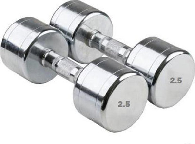 LCARNO Pair of 2.5KG X 2 Steel Dumbbells Fixed Weight Dumbbell(5 kg)