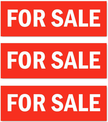Mindcraftz For Sale Sign Board Pack of 3 Red color Emergency Sign(Reflective Sign)