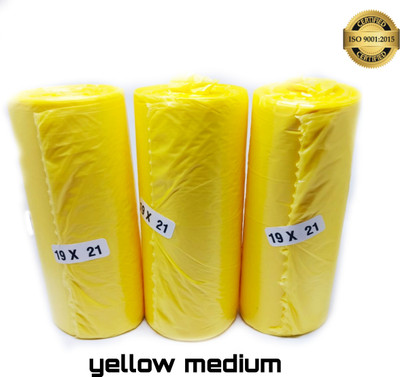 Vruta Yellow medium size garbage 03 rolls 19*21 Medium 12 L Garbage Bag  Pack Of 90(90Bag )