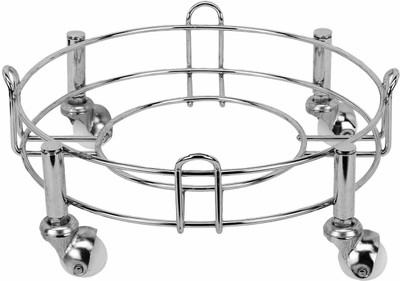 Taxton Heavy Stainless Steel Gas Cylinder Trolley With Wheel | Gas Trolly | Lpg Cylinder Stand | Gas Trolly Wheel |Cylinder Trolley with Wheels | Gas Cylinder Trolley(Silver)