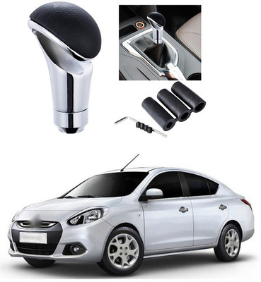 PRTEK LATHER, STEAL Gear Knob(Silver, Black)