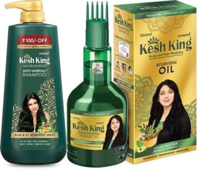 Kesh King Shampoo (600ML) And Hair Oil (120ML)(2 Items in the set)