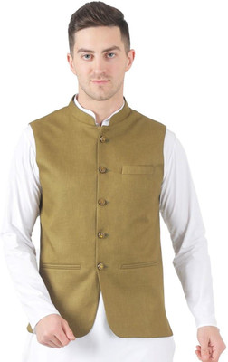 TAHVO Sleeveless Self Design Men Jacket