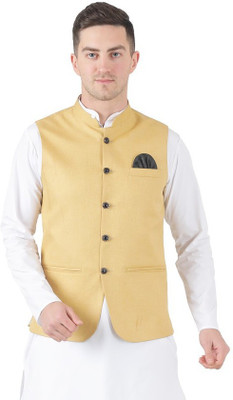 TAHVO Sleeveless Self Design Men Jacket