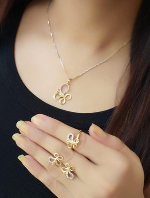 Pihoo Enterprise Alloy Gold Jewellery Set(Pack of 1)