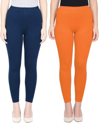 SwaNit Ankle Length  Ethnic Wear Legging(Dark Blue, Orange, Solid)