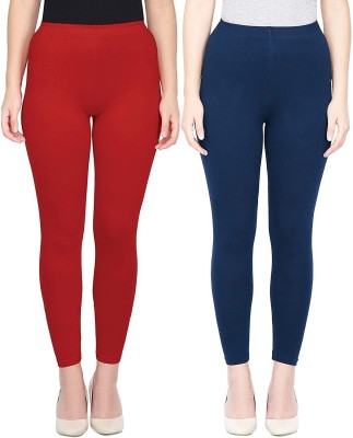 SwaNit Ankle Length  Ethnic Wear Legging(Red, Dark Blue, Solid)