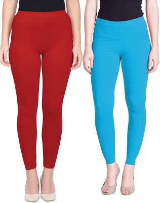 SwaNit Ankle Length  Ethnic Wear Legging(Red, Light Blue, Solid)