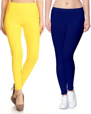 SwaNit Ankle Length  Ethnic Wear Legging(Yellow, Blue, Solid)