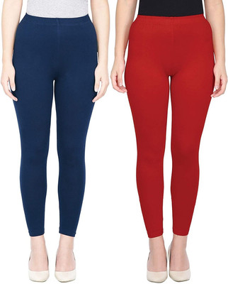 SwaNit Ankle Length  Ethnic Wear Legging(Dark Blue, Red, Solid)