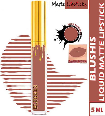 BLUSHIS High Defination Liquid matte Lipstick Non Transfer Cofffe Toffee colour(coffee, 5 ml)