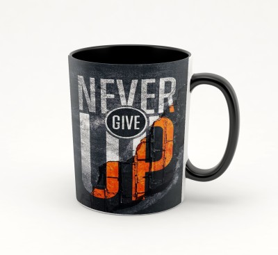 iMPACTGift Nerver Give UP Positive-thinking Motivational MSG Best Printed mug Ceramic Coffee Mug(325 ml)