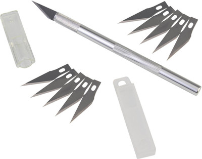 IKIS Cutter Metal Grip Hand-held Paper Cutter(Set Of 12, Grey)