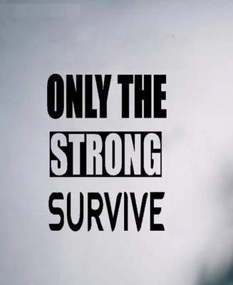 LYOMAN 59 cm onlysurvive-blk Self Adhesive Sticker(Pack of 1)