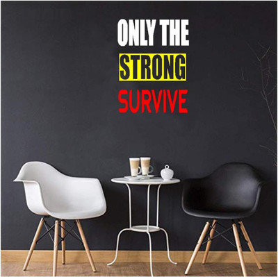 LYOMAN 59 cm onlysurvive-whtylwred Self Adhesive Sticker(Pack of 1)