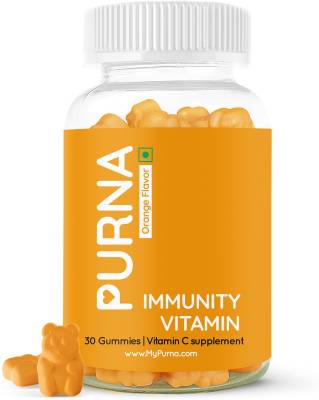 Purna Gummies Vitamin C Orange &amp; Zinc for Adults &amp; Kids, Immunity Boost, Skincare, 30 Veg Gummy  (30)