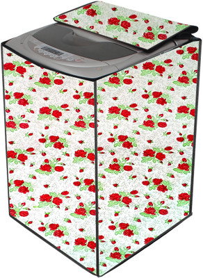 AAVYA UNIQUE FASHION Top Loading Washing Machine  Cover(Width: 60.96 cm, White,roseflower)