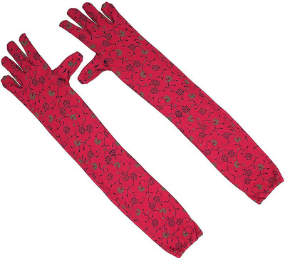 4 YOU Cotton Arm Sleeve For Men & Women(Free, Red)