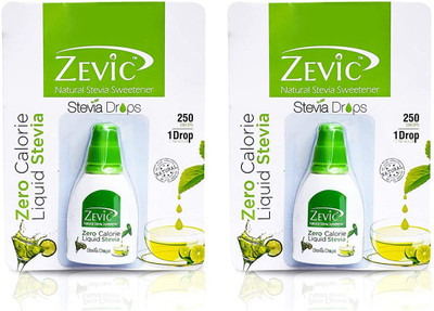 Zevic Zero Calorie Stevia Drops | Made with Stevia Extracts | Ideal for People Managing Weight | Healthy Substitute for Sugar, Honey & Other Sweetener(30 ml, Pack of 2)