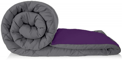 TUNDWAL'S Solid Double Comforter for  Mild Winter(Microfiber, MEGENTA, Grey)