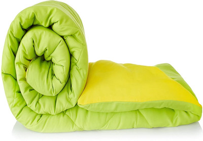 Beta Divine Solid Double Comforter for  Mild Winter(Microfiber, LEMON, Yellow)