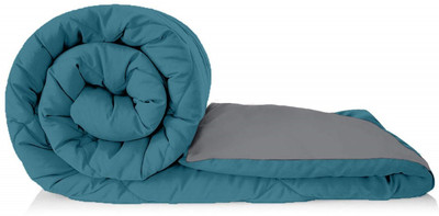CRAZY WORLD Solid Double Comforter for  Heavy Winter(Microfiber, DEEP TEAL, Grey)