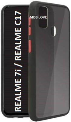 MOBILOVE Back Cover for Realme 7i / Realme C17 | Smoke Translucent Smooth Rubberized Matte Hard Back Case Cover(Black, Shock Proof, Pack of: 1)