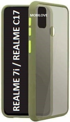 MOBILOVE Back Cover for Realme 7i / Realme C17 | Smoke Translucent Smooth Rubberized Matte Hard Back Case Cover(Green, Shock Proof, Pack of: 1)