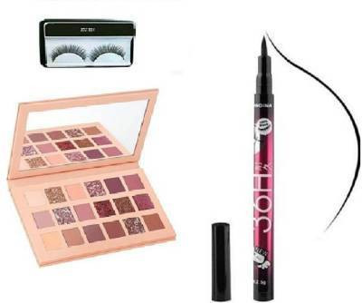 hich Eyelashes and Eyeshadow palette with Yanqina Liquid Eyeliner(3 Items in the set)