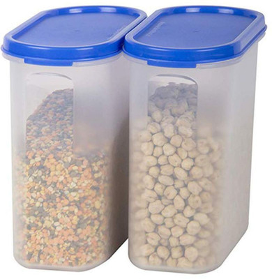 Analog Kitchenware Polypropylene Utility Container  - 2000 ml(Pack of 2, Blue, Clear)