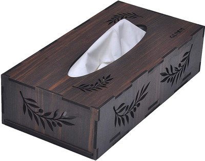 GLNRM Wooden Tissue Paper Box Holder Decorative Organizer Napkin Holder Box (Brown, VEL) Vehicle Tissue Dispenser(Brown)