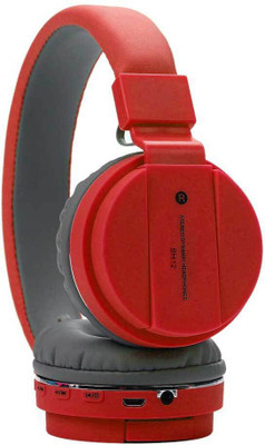 RECTITUDE ULTRA HD SOUND QUALITY BLUETOOTH HEADPHONE WITH EXTRA BASS SOUND FOR GAMING. Bluetooth & Wired(Red, On the Ear)