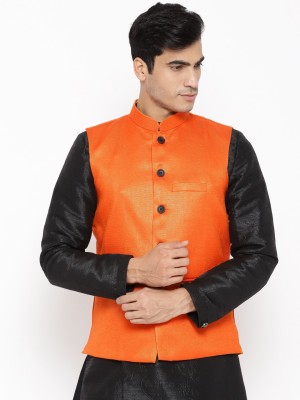 Vastraa Fusion Sleeveless Solid Men Jacket