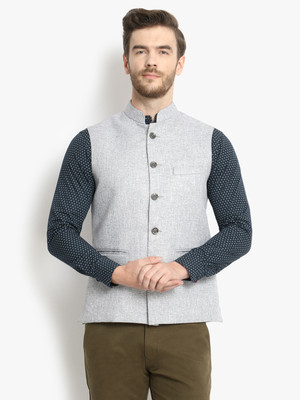 Vastraa Fusion Sleeveless Solid Men Jacket
