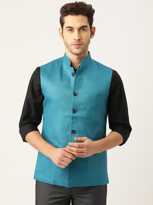Vastraa Fusion Sleeveless Solid Men Jacket