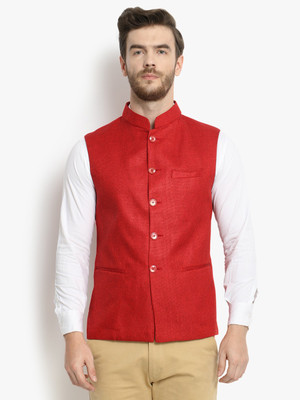 Vastraa Fusion Sleeveless Solid Men Jacket