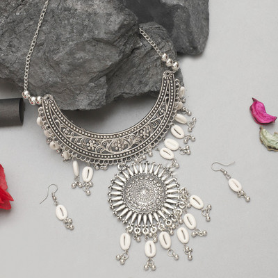 Bhagya Lakshmi Alloy Silver Silver Jewellery Set(Pack of 1)